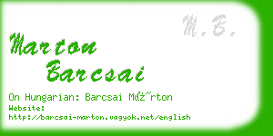 marton barcsai business card